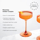 Reserve Nouveau Crystal Coupe Glasses in Amber Set of 2 by Viski
