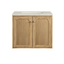 James Martin Laurent 30" Dual Mount Single Bathroom Vanity, Light Natural Oak