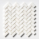 Bianco Dolomiti Honed Herringbone Marble Mosaics 12 1/8x13 3/8