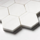 Bianco Dolomiti Honed Hexagon Marble Mosaics 10 3/8x12