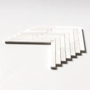 Bianco Dolomiti Honed Large Herringbone Marble Mosaics 12 7/8x9 11/32