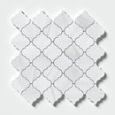 Bianco Dolomiti Honed Meshed Arabesque Marble Mosaics 10 3/8x12
