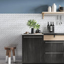 Bianco Dolomiti Polished Herringbone Marble Mosaics 12 1/8x13 3/8