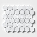 Bianco Dolomiti Polished Hexagon Marble Mosaics 10 3/8x12
