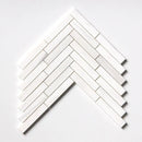 Bianco Dolomiti Polished Large Herringbone Marble Mosaics 12 7/8x8 9/16