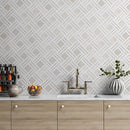 Bianco Dolomiti, Silver Mystique Multi Finish Maze Basket Marble Mosaics 14 15/16x17 11/16