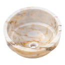 Handcrafted Giallo Marble Vessel Sink Beige 16 Inch Bathroom Bowl
