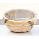 Handcrafted Giallo Marble Vessel Sink Beige 16 Inch Bathroom Bowl