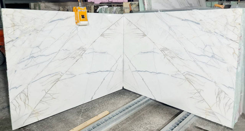 Bianco Rigata Exotic Bookmatching Polished Marble Slab