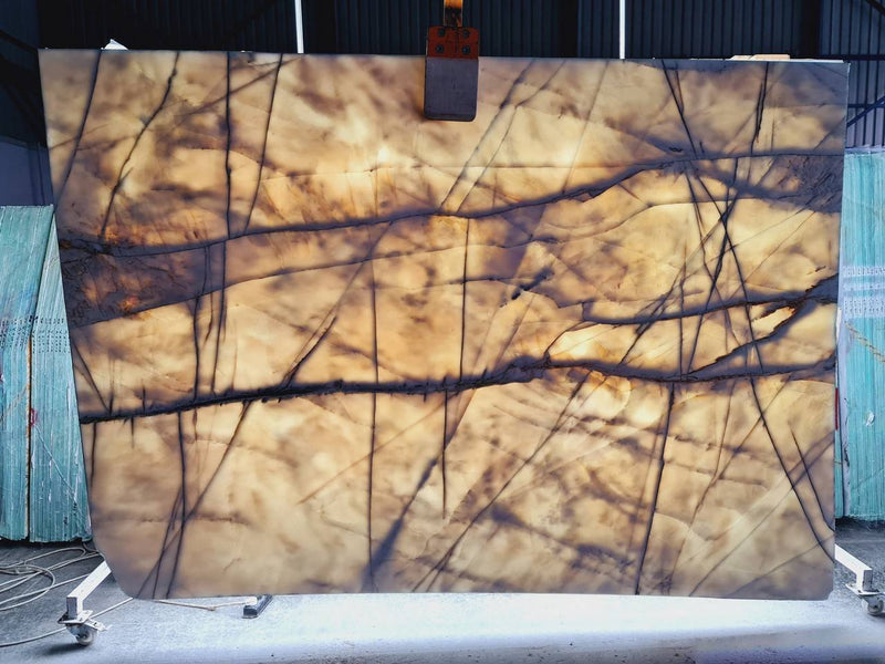 Bianco Rigata Exotic Bookmatching Polished Marble Slab