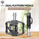 Bicycle Lock Pedal 2 In 1 With Free Cleat For Road Bikes Aluminum Anti-slip Sealed Bearing Lock Accessories Bike Clip In Pedals Cleats Included Suitable For Spin Bike Exercise Bike Indoor Bike