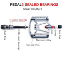 Bicycle pedal Flat Bike Pedals Road 3 Seal Bearings Mountain Bike aluminum Wide Platform Mountain Bike Pedals Flat Bicycle Pedals Lightweight Road Bike Pedals Fiber Sealed Bearing Flat Pedals