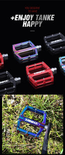 Bicycle pedals Ultralight Aluminum Alloy Colorful Hollow Anti-Skid Bearing Mountain Bike Foot pedal Pedals Aluminum Road Bike Pedals Sealed Bearing Bicycle Lightweight Platform Flat Pedals For Road Bikes