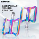 Bicycle pedals Ultralight Aluminum Alloy Colorful Hollow Anti-Skid Bearing Mountain Bike Foot pedal Pedals Aluminum Road Bike Pedals Sealed Bearing Bicycle Lightweight Platform Flat Pedals For Road Bikes