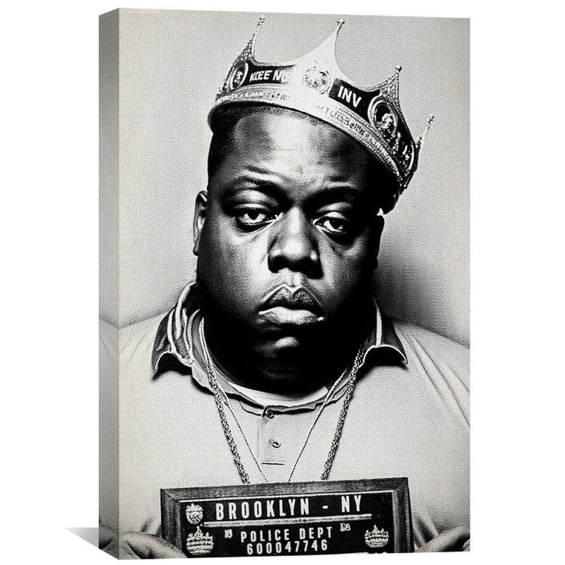 Biggie Mugshot Black Canvas