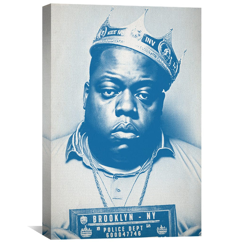 Biggie Mugshot Blue Canvas