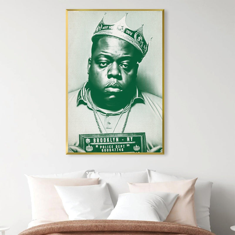 Biggie Mugshot Green Canvas