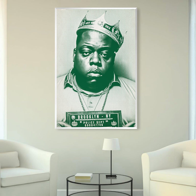 Biggie Mugshot Green Canvas