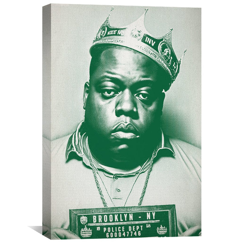 Biggie Mugshot Green Canvas