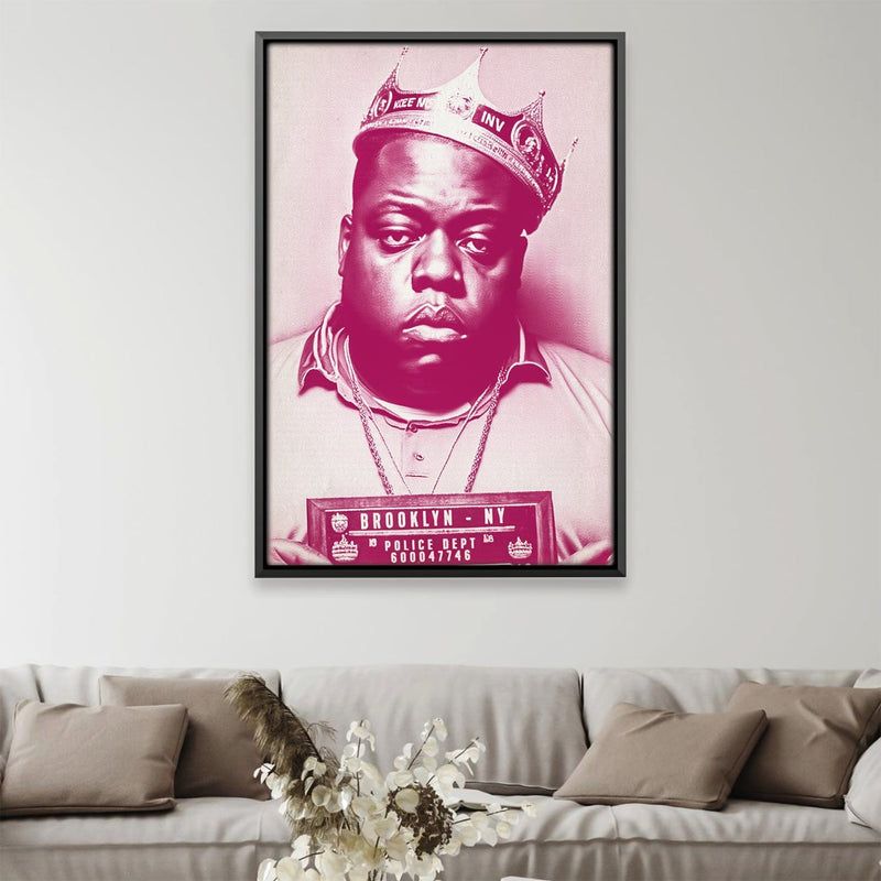 Biggie Mugshot Pink Canvas