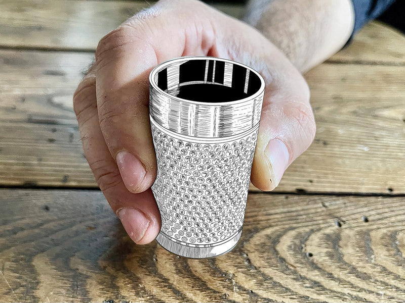 Big Shot - Machined Titanium 2 Oz Glass