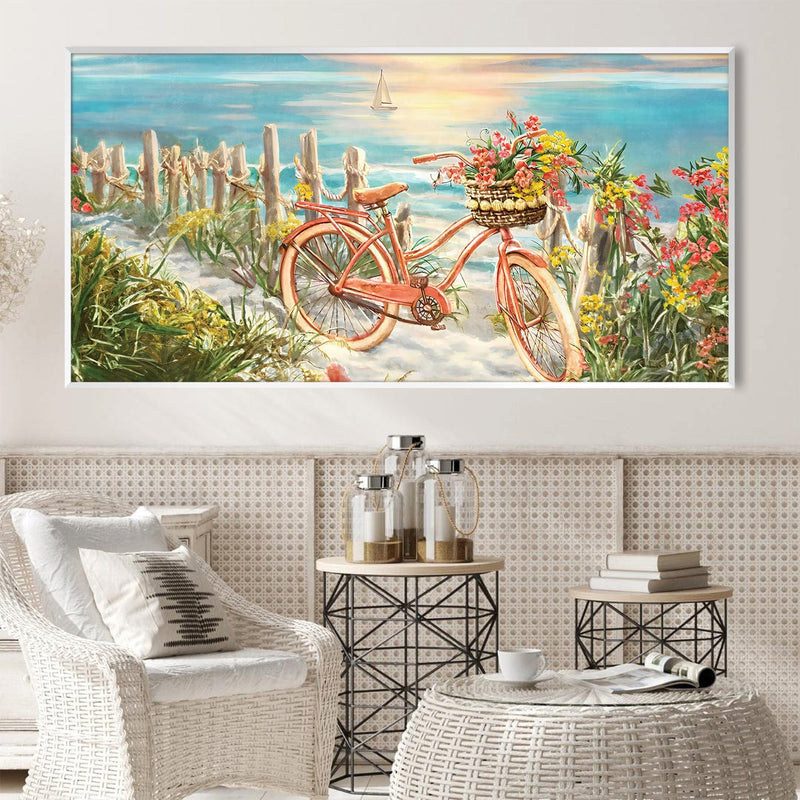 Bike Rides By the Beach Canvas