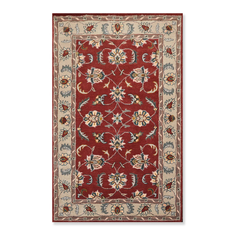5' x 8' Handmade 100% Wool Traditional Oriental Area Rug Plum