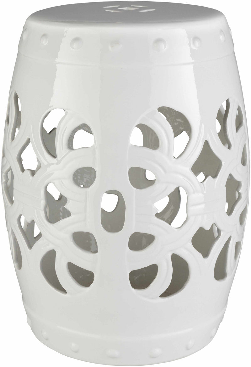 Saxen White Garden Stool