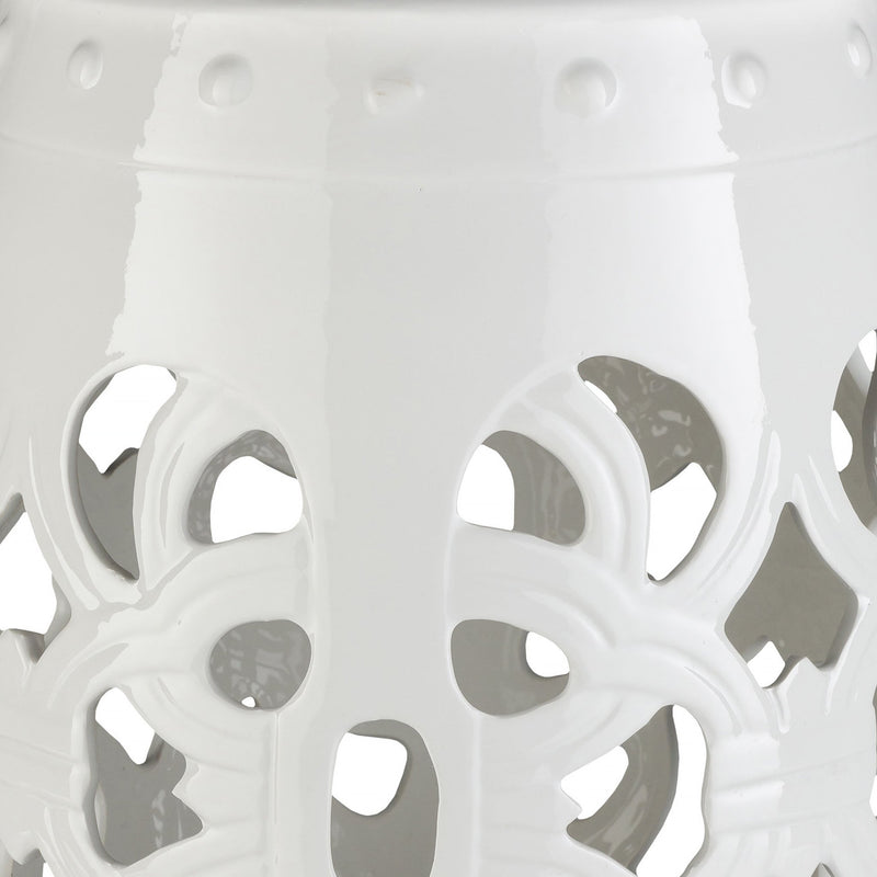 Saxen White Garden Stool