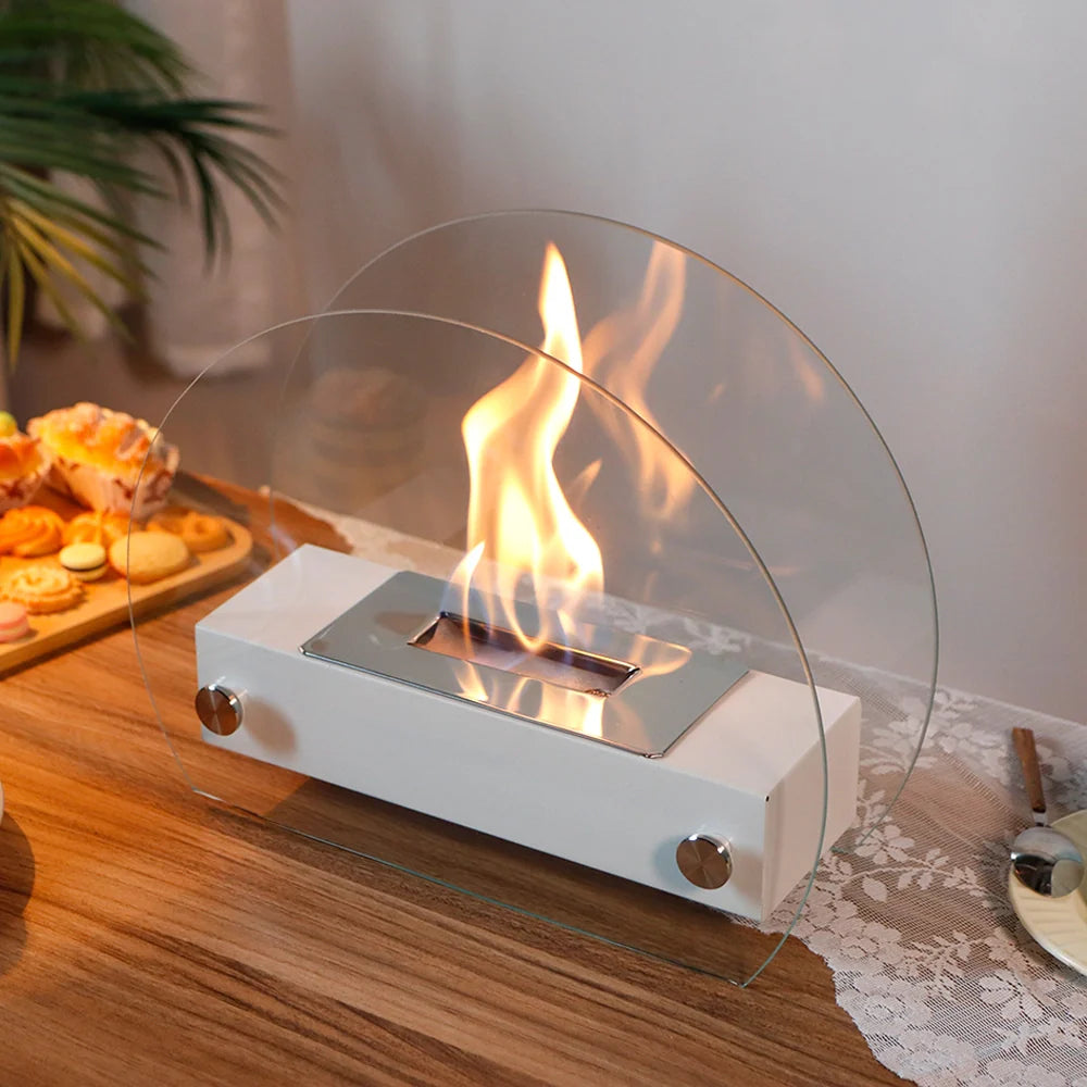 13.5" L Portable Tabletop Fireplace (White), photo 3 of 6
