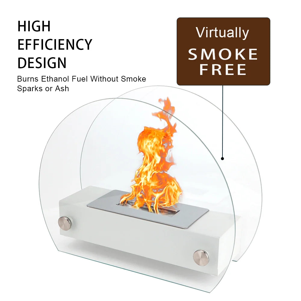 13.5" L Portable Tabletop Fireplace (White), photo 4 of 6