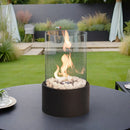 10.5" H Portable Tabletop Round Fireplace(Black) by JHY DESIGN