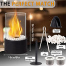 10.5" H Portable Tabletop Round Fireplace(Black) by JHY DESIGN