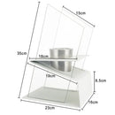 White Tabletop Fireplace 13.8" High Iron Folding Base Decorative Ethanol Fire Pit by JHY DESIGN