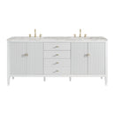 James Martin Myrrin 72" Double Bathroom Vanity, Bright White