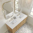 James Martin Laurent 60" Dual Mount Double Bathroom Vanity, Light Natural Oak