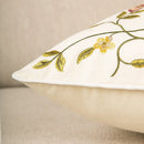 Bird embroidered cotton cushion cover living room floral pillow case by Decorbites