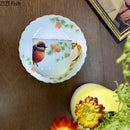 GobekUsa Bird Pattern Ceramic Gold-plated Coffee Mug & Saucer Set
