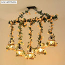 GobekUsa Birdcage Industrial Hemp Rope Suspension Lamp - 3/5-Light Black Ceiling Lighting for Restaurant Island