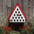 Red Roof Multi Tiered Functional Birdhouse by Decor Steals