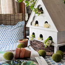 Distressed White Wood Functional Bird House | Outdoor Rated by Decor Steals