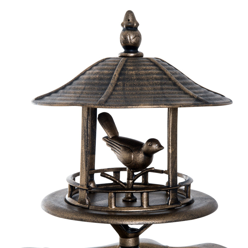 Resin Tall Bird Bath Feeder and Planter 44.5 Inch, close-up of the surface