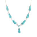 Biwa Blue Turquoise and Sterling Silver Link Necklace