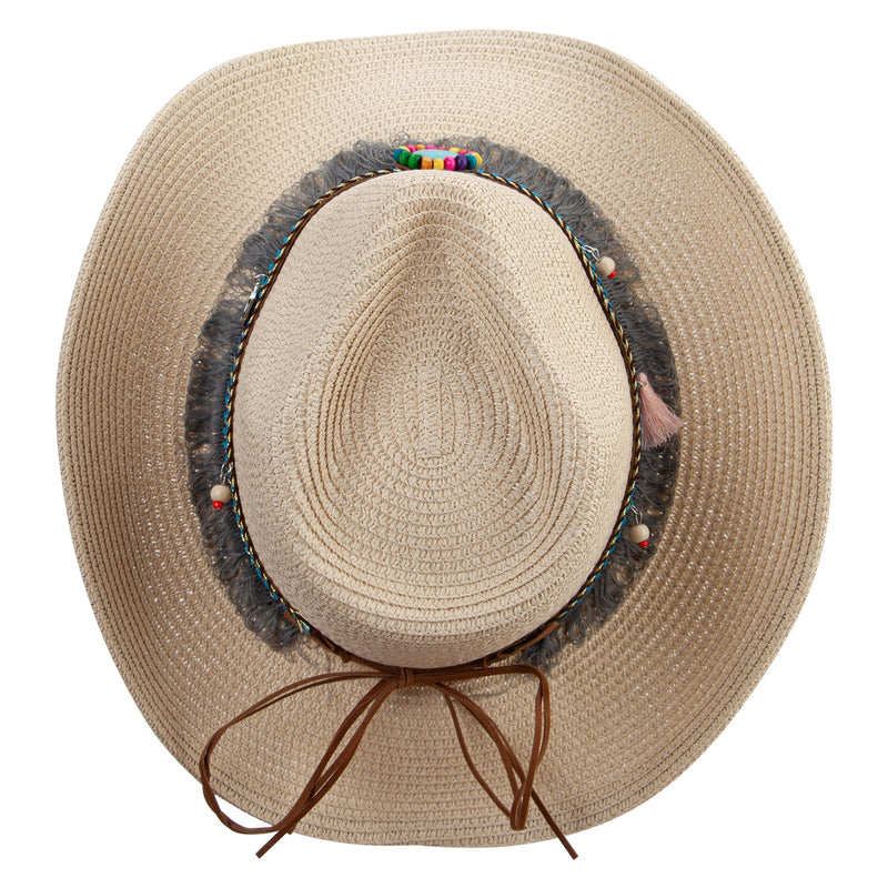 Women's Cowboy Hat with Tassle and Bead