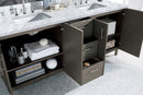 James Martin Metropolitan 72" Dual Mount Double Bathroom Vanity, Silver Oak