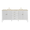 James Martin Myrrin 72" Double Bathroom Vanity, Bright White