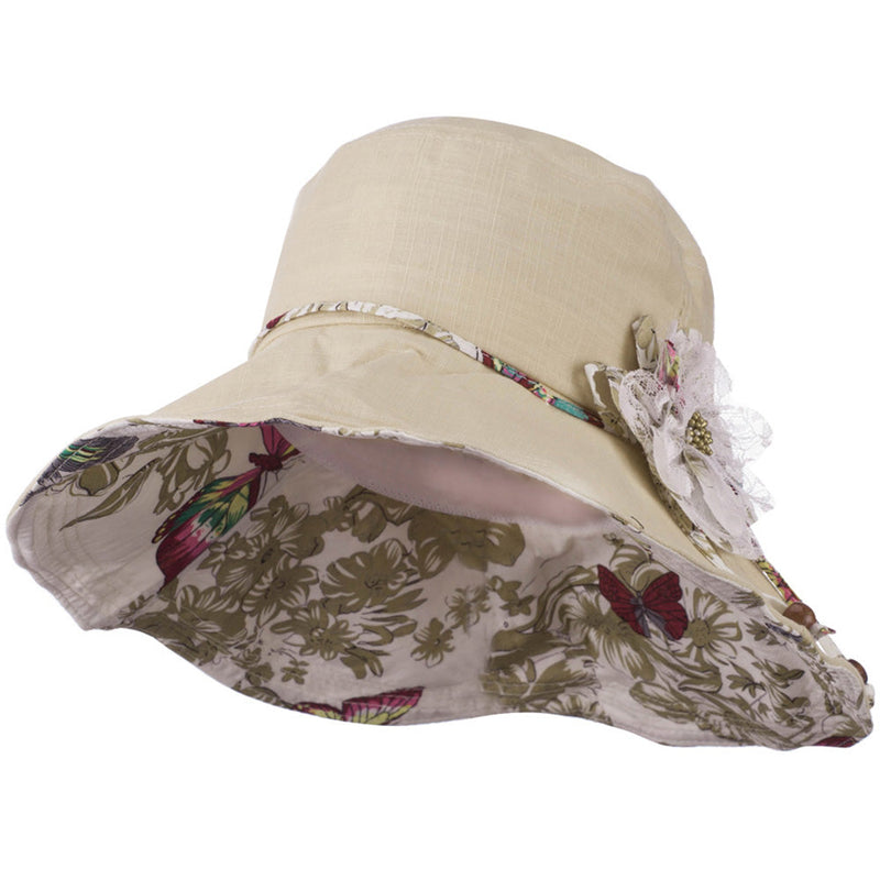Ladies Butterfly And Lace Flower Hat