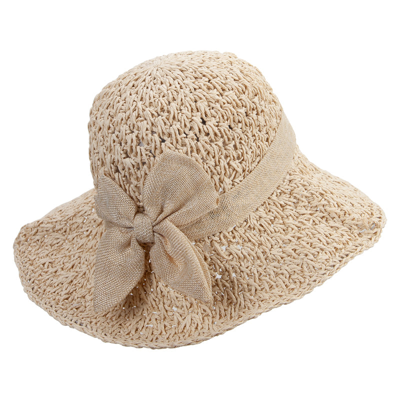 Women's 3.5 Brim Burlap Trim Bucket Hat