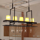 GobekUsa Black 3/5-Light Island Light Fixture with Clear Glass Cylindrical Pendant for Dining Room - Traditional Style