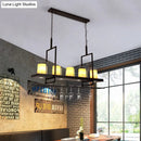 GobekUsa Black 3/5-Light Island Light Fixture with Clear Glass Cylindrical Pendant for Dining Room - Traditional Style